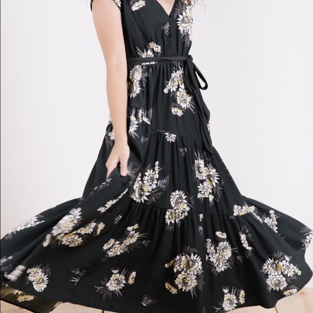 Free People black midi dress
